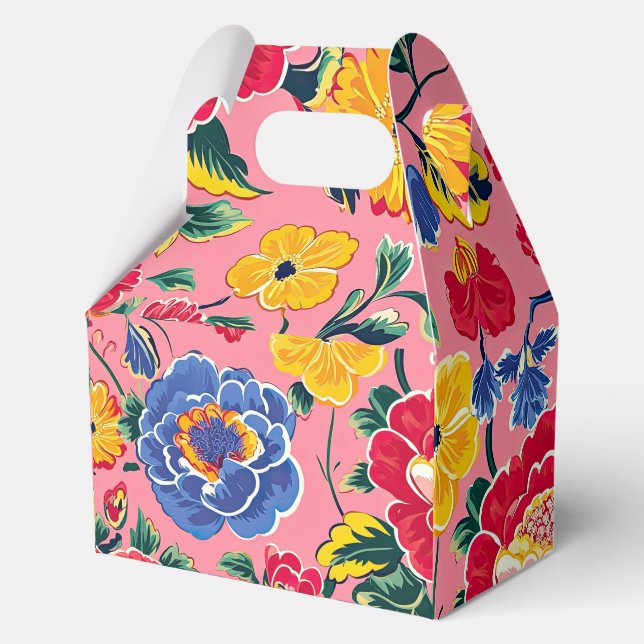 Ballotins Floral Chinoiserie rose vif (Verso)