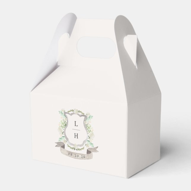 Ballotins Floral Crest Aquarelle Monogramme Mariage (Verso)