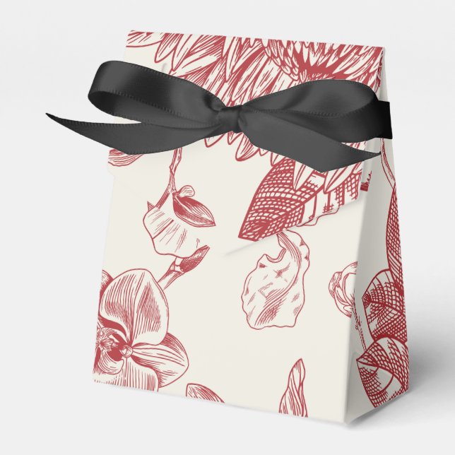 Ballotins Floral de Toile Florale Rouge (Verso)