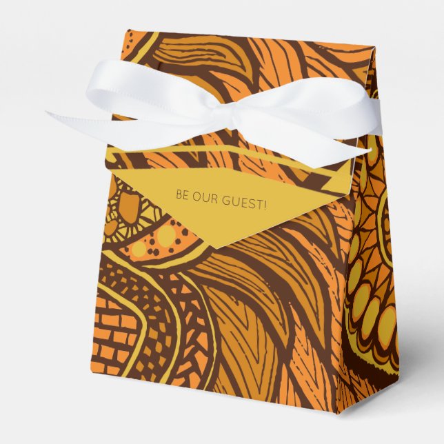 Ballotins Floral d'or Brown Ankara d'Afrique (Verso)