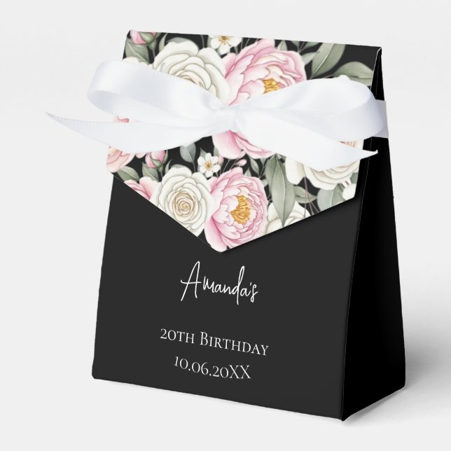 Ballotins Floral Personalized Birthday Favor Box (Verso)