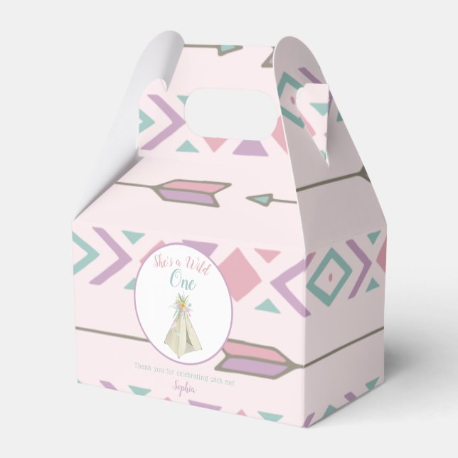Ballotins Floral Tribal Teepee Wild Un 1er anniversaire (Verso)