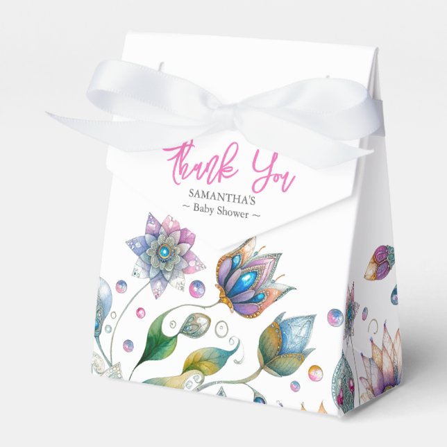Ballotins Flores d'aquarelle baby shower Ballotin (Verso)