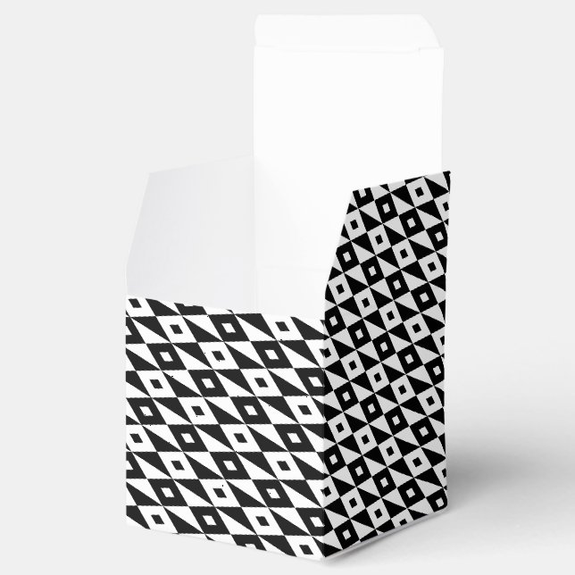 Ballotins Forme de diamant blanc noir rétro Motif moderne (Ouvert)