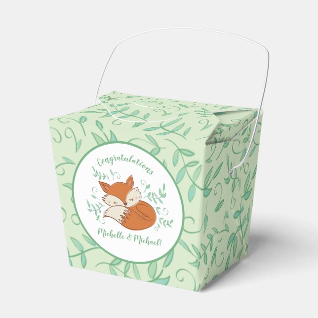 Ballotins Fox Baby shower Animaux boisés (Verso)