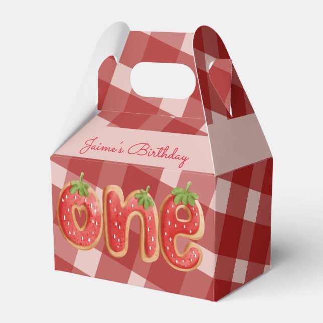 Ballotins Fraise Anniversaire Fête Cookies Plaid (Verso)