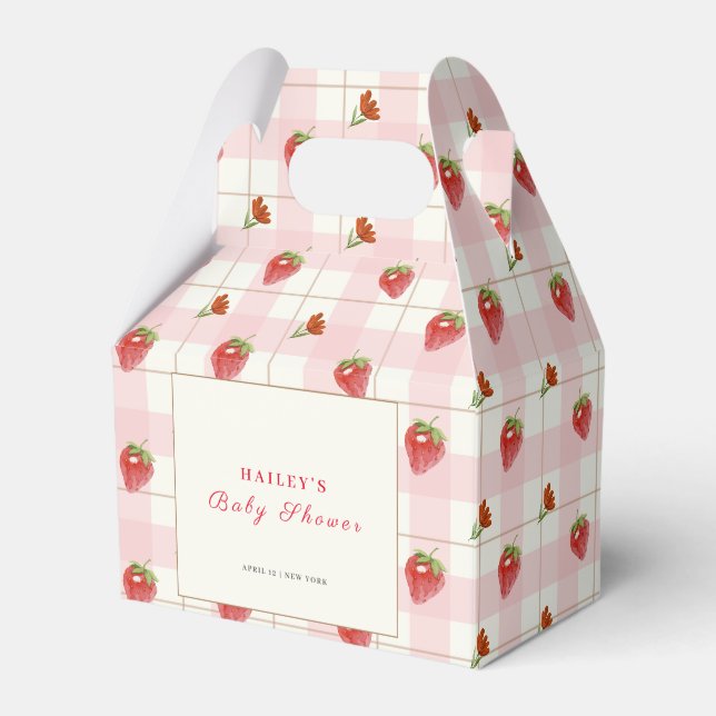 Ballotins Fraise rose En vichy Baby shower (Verso)
