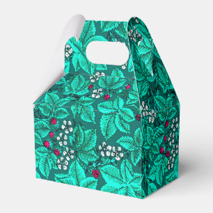Ballotins Fraises et Feuilles Art Nouveau, Turquoise