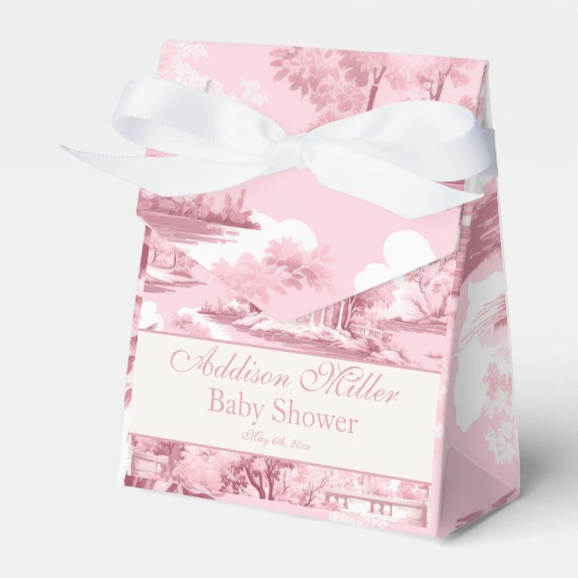 Ballotins French Toile Coquette Rose Bow Mariage Shower  (Verso)