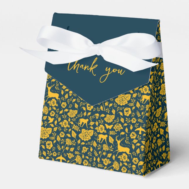 Ballotins Frida Kahlo | Modèle Floral Gold & Navy (Verso)