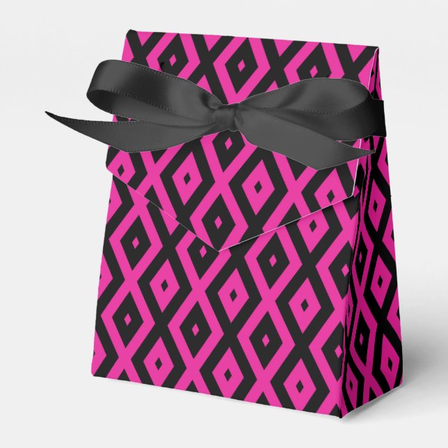 Ballotins Fuchsia et motif de diamants noirs (Verso)