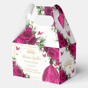 Ballotins Fuchsia rose Floral Anniversaire Quinceañera 16 15
