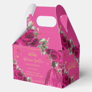 Ballotins Fuchsia rose Floral Anniversaire Quinceañera 16 XV
