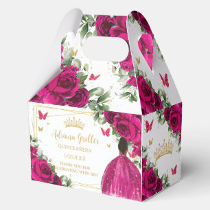 Ballotins Fuchsia rose Floral Brown fille Douce Quinceañera
