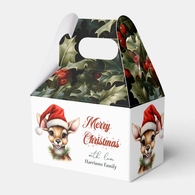 Ballotins Funny Reindeer Moderne Cute Aquarelle Classique (Verso)