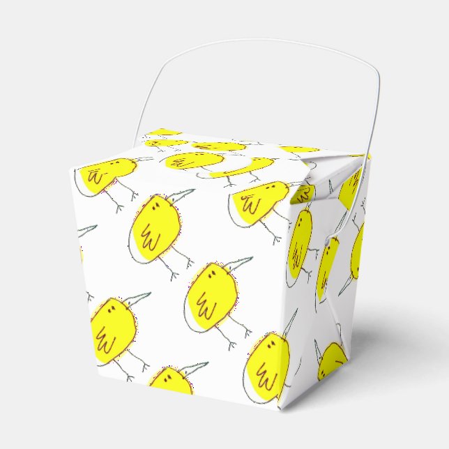 Ballotins Funny Yellow Cartoon Birds Doodle Drawing  (Verso)