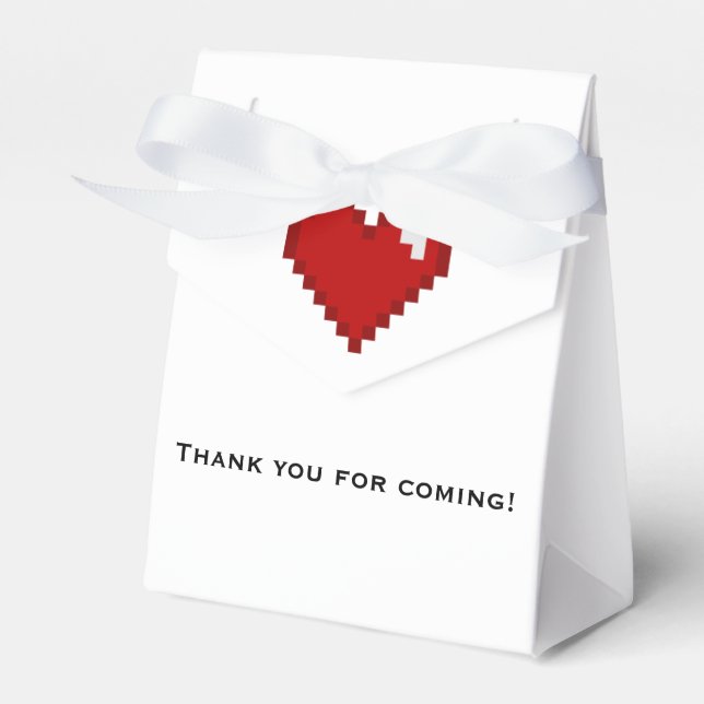 Ballotins Gamer 8bit Pixel Heart Party Favoriser Box (Verso)