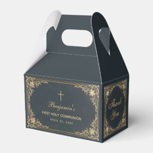 Ballotins Garçon Première Communion Vintage Bleu Or Élégant