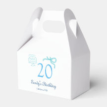 Gâteau au ruban bleu pour 20e anniversaire nom dat