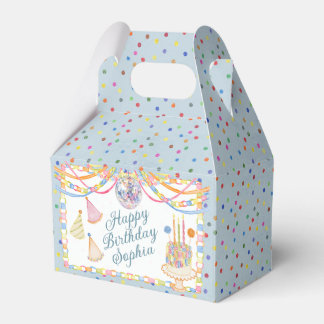 Ballotins Gâteau de fête d'anniversaire Bleu Cue le Confetti