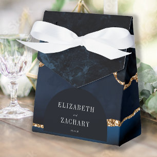 Ballotins Géode Agate moderne Arche Marine Bleu Or