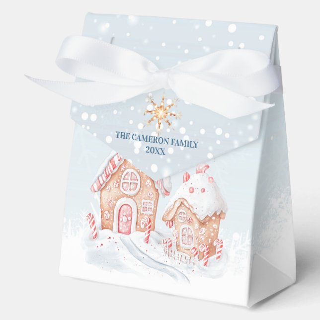 Ballotins Gingerbread House Santa Elf's Christmas Favor Box (Recto)