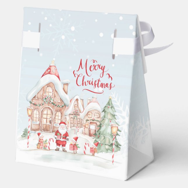 Ballotins Gingerbread House Santa Elf's Christmas Favor Box (Verso)