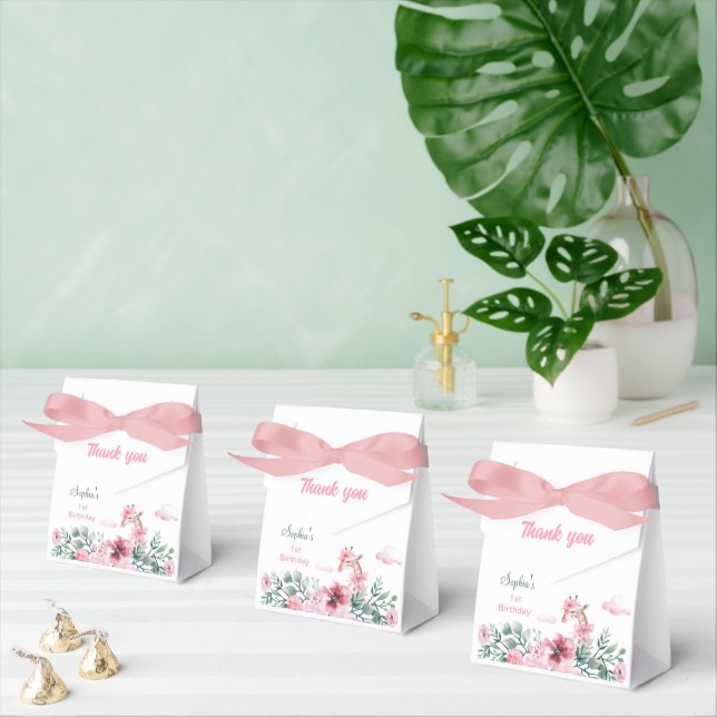 Ballotins Giraffe Aquarelle rose Ballotin Floral (Multiple)