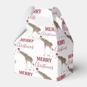 Ballotins Giraffe de Noël animal drôle avec chapeau de Noël