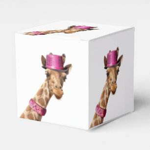 Ballotins Giraffe en casquette rose étincelant