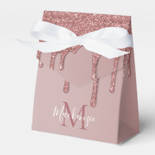 Ballotins Girly Rose Gold Sparkle Glitter Drips monogram
