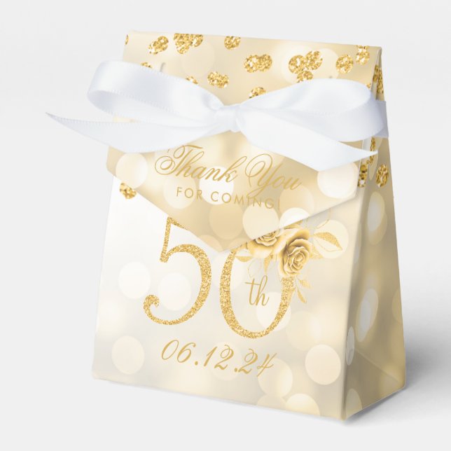 Ballotins Gold 50e anniversaire Merci Lumières florales (Verso)