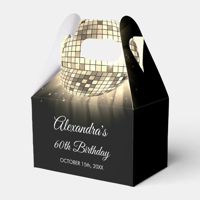 Ballotins Gold 60th Birthday Party 70's Disco Ball (Verso)