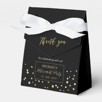 Ballotins Gold & Black Confetti Parti de retraite moderne