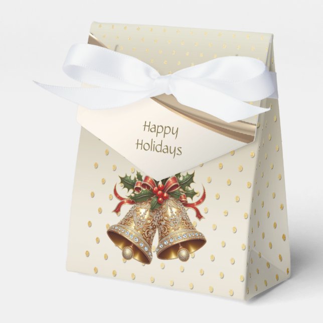 Ballotins Gold Christmas Bells boîte cadeau de vacances (Verso)