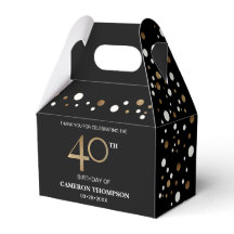 Gold Confetti Noir 40e anniversaire Ballotin
