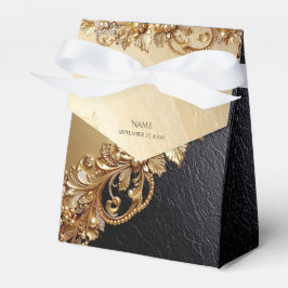 Ballotins Gold Floral Embellishments Favor Box