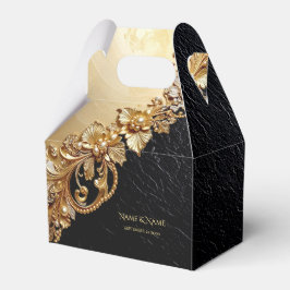 Ballotins Gold Floral Embellishments Favor Box