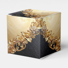 Ballotins Gold Floral Embellishments Favor Box