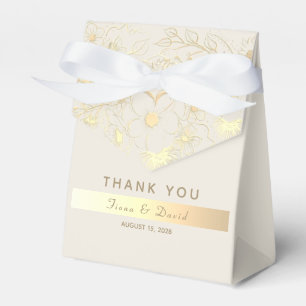 Ballotins Gold Floral Wedding Favor Merci Box