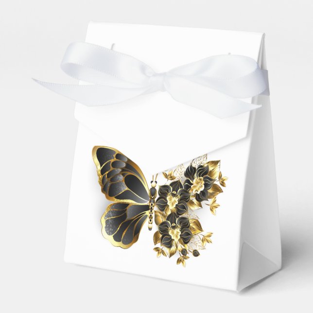 Ballotins Gold flower Butterfly with Black Orchid (Verso)