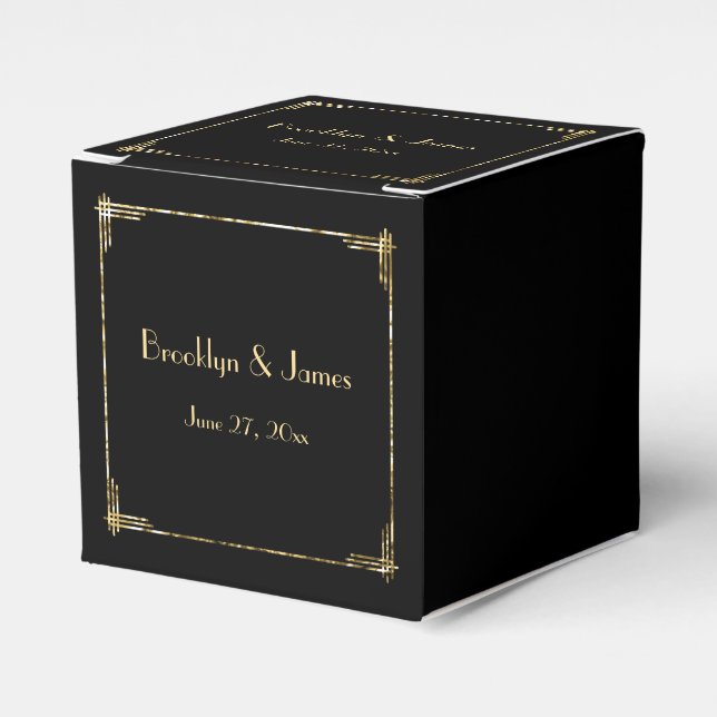 Ballotins Gold Foil Art Déco Mariage Favor Boxes (Verso)