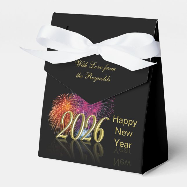Ballotins Gold Happy New Year 2026 Fireworks Gift (Verso)