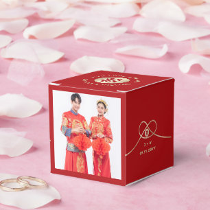 Ballotins Gold noeud Red Double Bonheur Mariage chinois