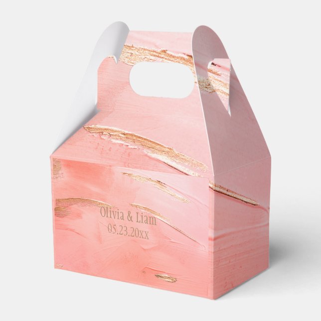 Ballotins Gold Peach Melon Nom Abstrait Mariage moderne (Verso)