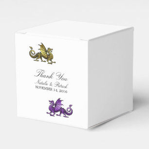 Ballotins Gold Purple Dragon Wedding Favor Boxes