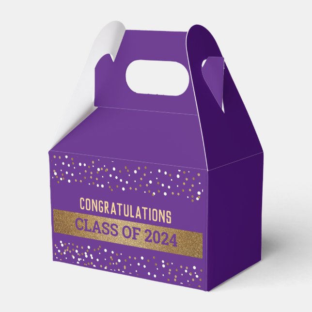 Ballotins Gold Purple Graduate Classe personnalisée de 2024 (Verso)