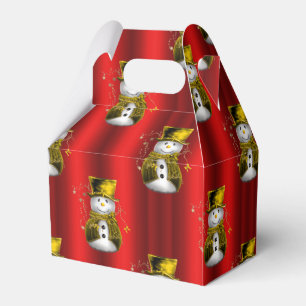 Ballotins Gold Snowman sur Red