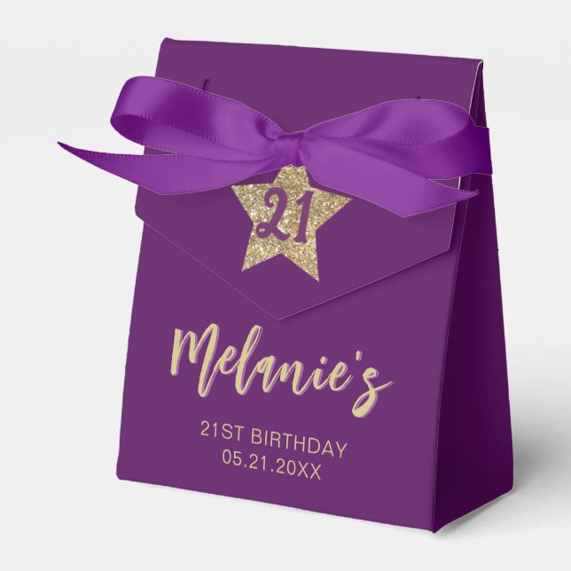 Ballotins Gold Star Anniversaire Merci violet Ballotin (Verso)