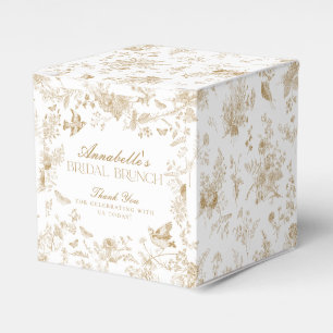 Ballotins Gold Toile De Jouy Floral Bridal Brunch Ballotin